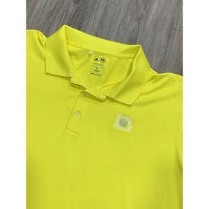 Adidas Mens Yellow Short Sleeve Embroidered Collared Polo Shirt Size 2XL‎